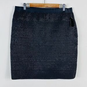 Attention Size XL Metallic Stretch Mini Skirt Black Party Punk Club